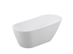Wanna wolnostojąca akrylowa 150x80 cm ze złotą maskownicą syfonu i przelewem Besco Melody #WAS-150-MZL biały połysk