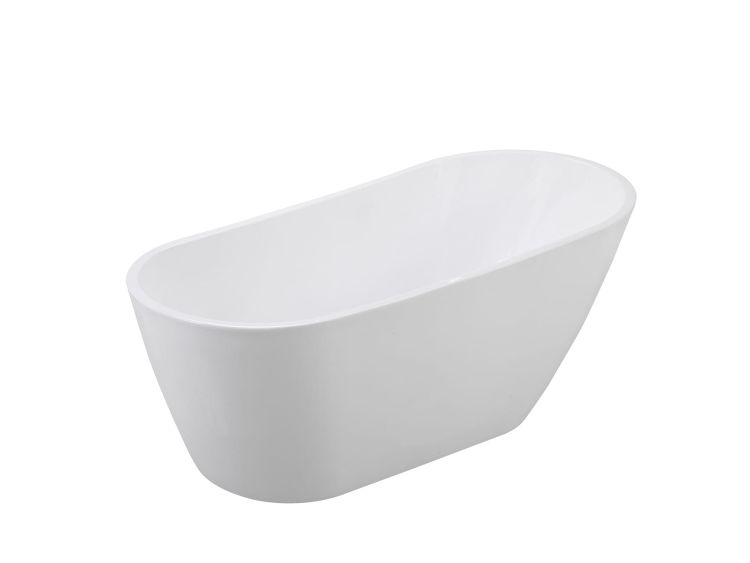 Wanna wolnostojąca akrylowa 150x80 cm z białą maskownicą syfonu i przelewem Besco Melody #WAS-150-MBI biały połysk