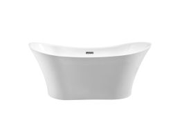 Wanna wolnostojąca akrylowa 170x80 cm z syfonem i przelewem Besco Amber #WAS-170-AB biały połysk