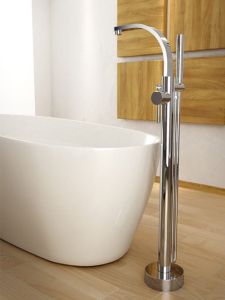 Bateria wannowa wolnostojąca 105 cm ze słuchawką prysznicową Besco Decco I chrom BW-DI-CR
