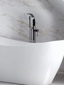 Bateria wannowa wolnostojąca 100 cm ze słuchawką prysznicową Besco Decco II chrom BW-DII-CR