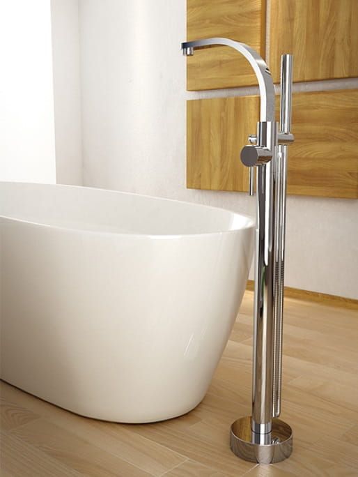 Bateria wannowa wolnostojąca 100 cm ze słuchawką prysznicową Besco Decco II chrom BW-DII-CR