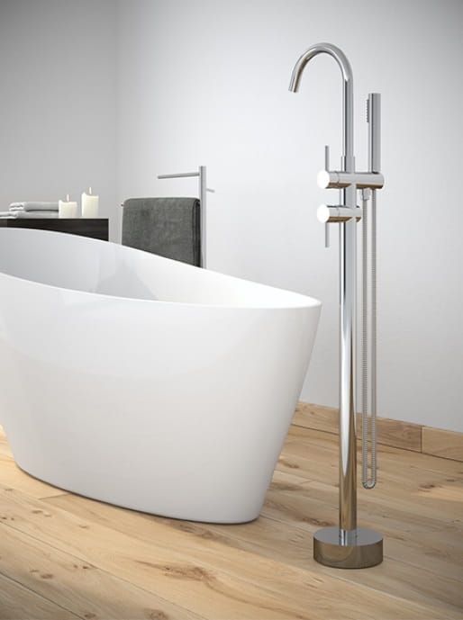 Bateria wannowa wolnostojąca 110 cm ze słuchawką prysznicową Besco Illusion II BW-III-CH chrom