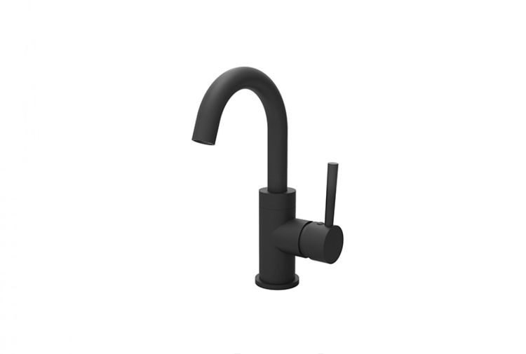 Bateria umywalkowa stojąca 26 cm Besco Illusion BU-III-CZ czarny mat