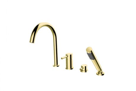 Przejdź do produktu Bateria wannowa 4-otworowa Besco Illusion BW-I4-ZL złoty