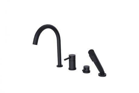 Przejdź do produktu Bateria wannowa 4-otworowa Besco Illusion BW-I4-CZ czarny mat