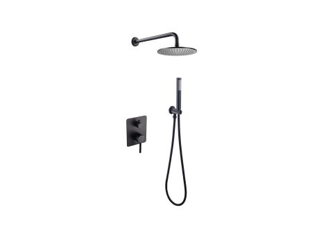 Przejdź do produktu Zestaw natryskowy z okrągłą deszczownicą Slim 20 cm, słuchawką prysznicową i baterią podtynkową Besco Decco/Illusion I BP-DII-CZ czarny mat
