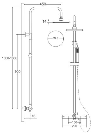 Przejdź do produktu Kolumna natryskowa termostatyczna z okrągłą deszczownicą 20 cm, słuchawką prysznicową i baterią Besco Decco/Illusion I BP-DIT-CR chrom