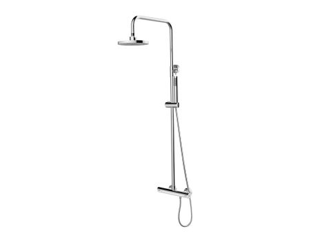 Przejdź do produktu Kolumna natryskowa termostatyczna z okrągłą deszczownicą 20 cm, słuchawką prysznicową i baterią Besco Decco/Illusion I BP-DIT-CR chrom