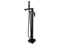 Bateria wannowa wolnostojąca 88 cm ze słuchawką prysznicową czarny mat Besco Varium BW-V-CZ