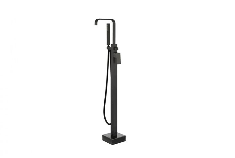 Bateria wannowa wolnostojąca 108 cm ze słuchawką prysznicową czarny mat Besco Modern I BW-MI-CZ