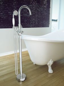 Bateria wannowa wolnostojąca 115 cm ze słuchawką prysznicową Besco Retro BW-RI-CH chrom