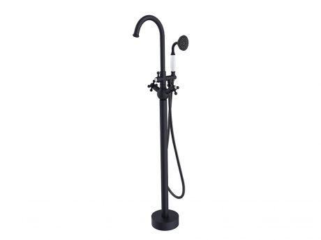 Przejdź do produktu Bateria wannowa wolnostojąca 115 cm ze słuchawką prysznicową Besco Retro BW-RI-CZ czarny mat