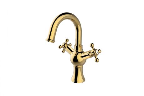 Przejdź do produktu Bateria umywalkowa 27 cm stojąca Retro Besco BU-RII-ZL złoty