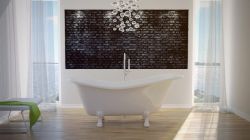 Wanna wolnostojąca Retro 160x77 cm Besco Otylia 160 nóżki białe #WKO-160W+BI