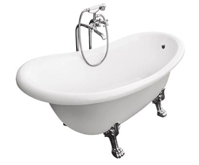 Wanna wolnostojąca Retro 170x77 cm Besco Otylia 170 nóżki chrom #WKO-170W+CR