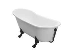 Wanna wolnostojąca Retro 160x68 cm z czarnymi lwimi łapami Besco Olaya 160 #WAO-160+CZ