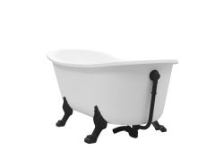 Wanna wolnostojąca Retro 160x68 cm z czarnymi lwimi łapami Besco Olaya 160 #WAO-160+CZ