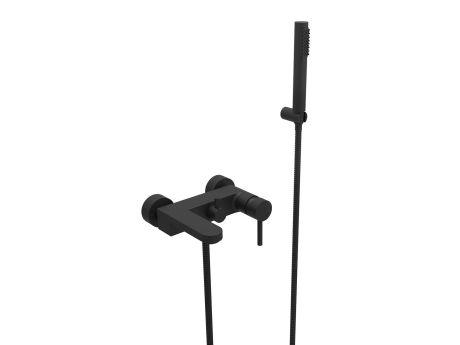 Przejdź do produktu Bateria wannowa ścienna ze słuchawką prysznicową czarny mat Besco Decco BW-DS-CZ 