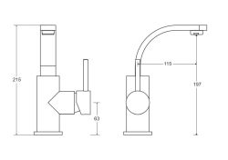 Bateria umywalkowa stojąca 22 cm Besco Decco II BU-DII