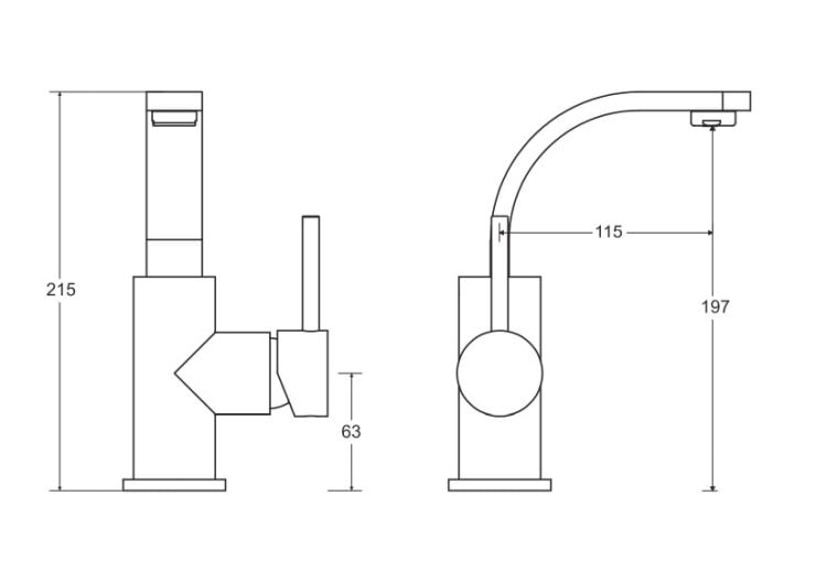 Bateria umywalkowa stojąca 22 cm Besco Decco II BU-DII