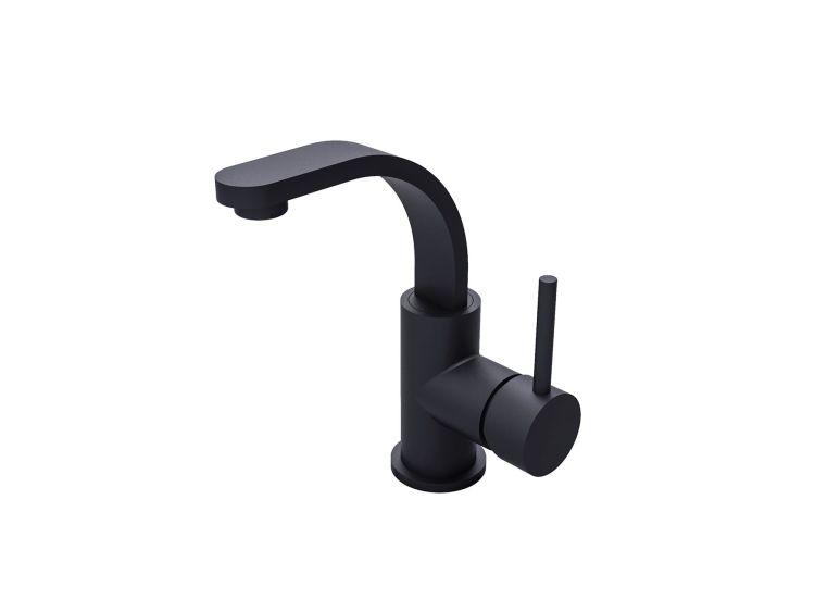 Bateria umywalkowa stojąca 22 cm Besco Decco II BU-DII-CZ czarny mat