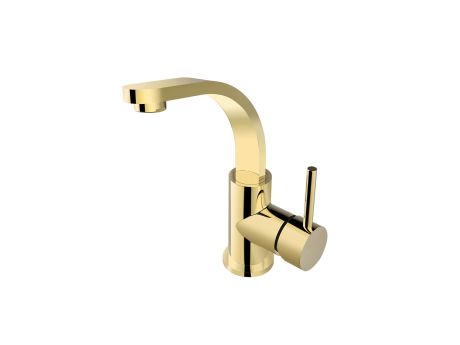 Przejdź do produktu Bateria umywalkowa stojąca 22 cm złoty Besco Decco II BU-DII-ZL