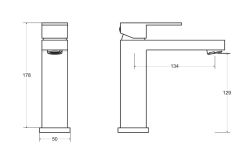 Bateria umywalkowa stojąca 18 cm Besco Modern/Varium II BU-MVII