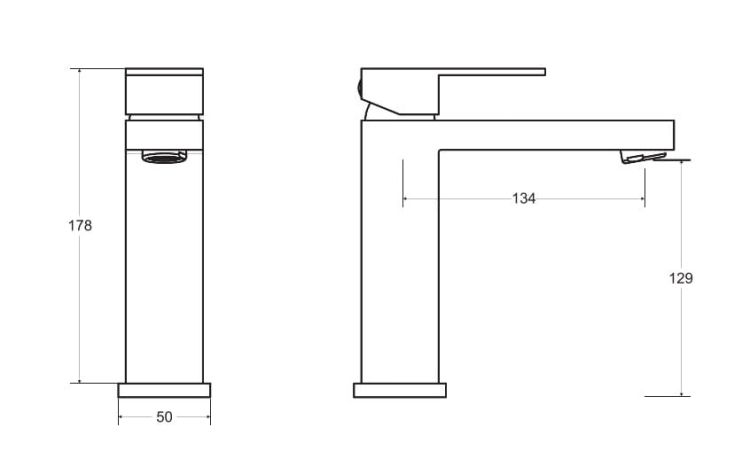 Bateria umywalkowa stojąca 18 cm Besco Modern/Varium II BU-MVII