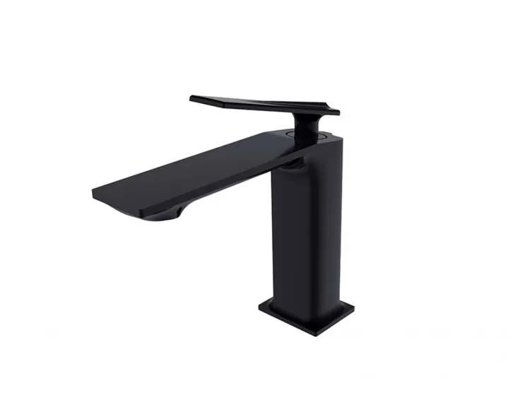 Bateria umywalkowa stojąca 18 cm Besco Aspira II BU-AII-CZ czarny mat