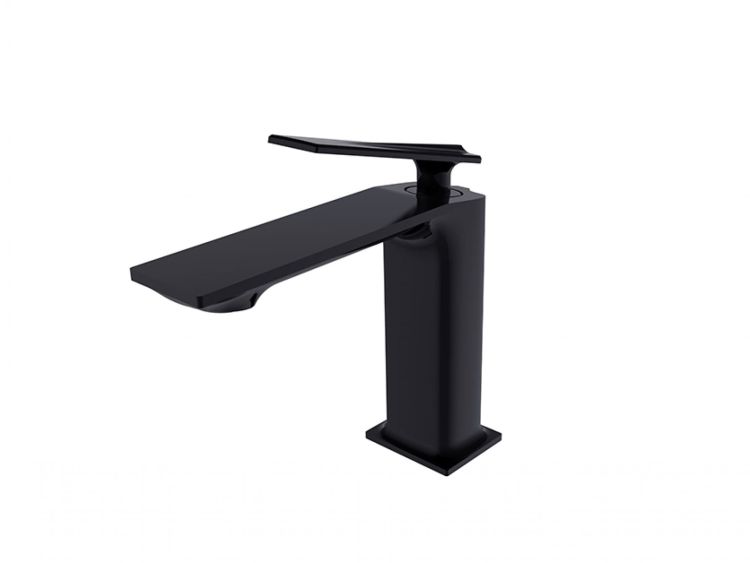 Bateria umywalkowa stojąca 18 cm Besco Aspira II BU-AII-CZ czarny mat