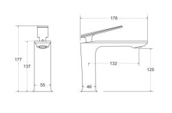 Bateria umywalkowa stojąca 18 cm Besco Aspira II BU-AII
