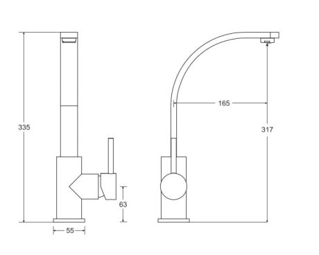 Przejdź do produktu Bateria umywalkowa wysoka 34 cm Besco Decco I BU-DI-CH chrom