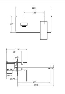 Bateria umywalkowa podtynkowa z wylewką Besco Modern/Varium BU-MVS