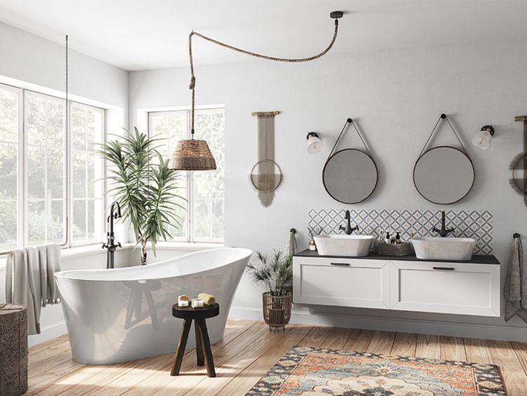 Wanna wolnostojąca akrylowa 170x72 cm z syfonem i przelewem Besco Calima #WAS-170-C biały połysk