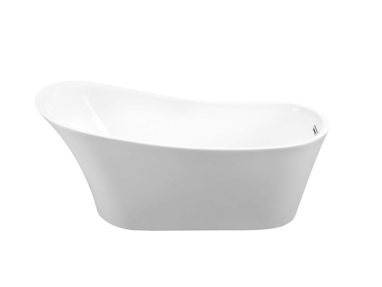 Wanna wolnostojąca akrylowa 170x72 cm z syfonem i przelewem Besco Calima #WAS-170-C biały połysk