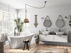 Wanna wolnostojąca akrylowa 170x72 cm z syfonem i przelewem Besco Calima #WAS-170-C biały połysk