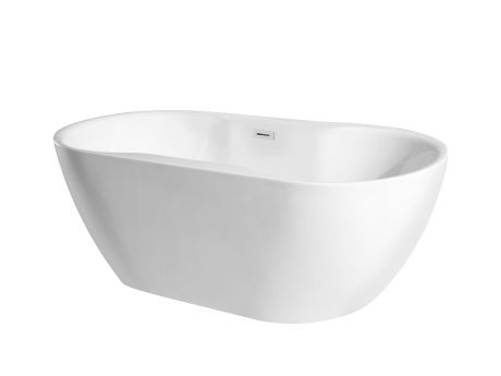 Przejdź do produktu Wanna wolnostojąca akrylowa 150x80 cm z syfonem i przelewem Besco Navia #WAS-150-N biały połysk 