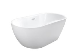 Wanna wolnostojąca akrylowa 140x75 cm z syfonem i przelewem Besco Navia #WAS-140-N biały połysk