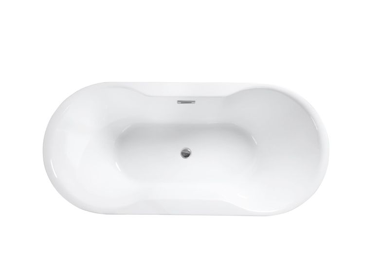 Wanna wolnostojąca akrylowa 140x75 cm z syfonem i przelewem Besco Navia #WAS-140-N biały połysk
