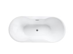 Wanna wolnostojąca akrylowa 140x75 cm z syfonem i przelewem Besco Navia #WAS-140-N biały połysk