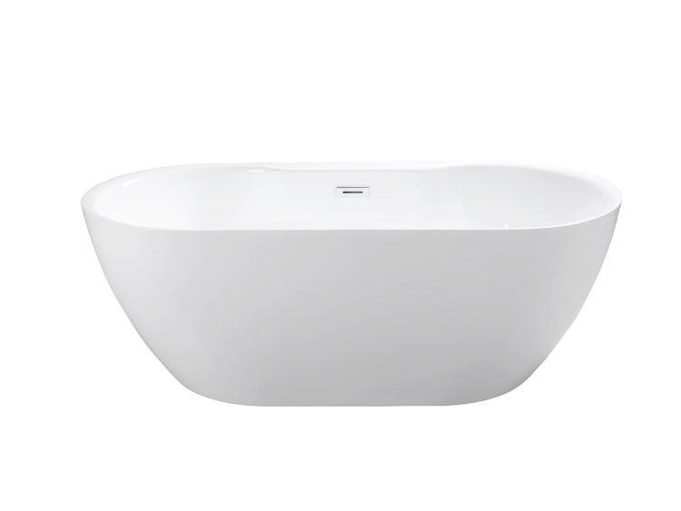 Wanna wolnostojąca akrylowa 140x75 cm z syfonem i przelewem Besco Navia #WAS-140-N biały połysk