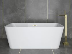 Wanna wolnostojąca akrylowa 160x80 cm z syfonem i przelewem Besco Evita #WAS-160-E biały połysk