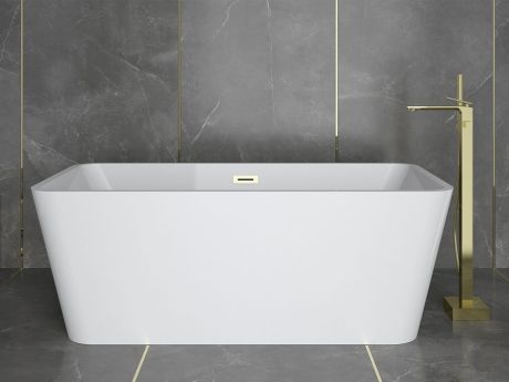 Przejdź do produktu Wanna wolnostojąca akrylowa 160x80 cm z syfonem i przelewem Besco Evita #WAS-160-E biały połysk