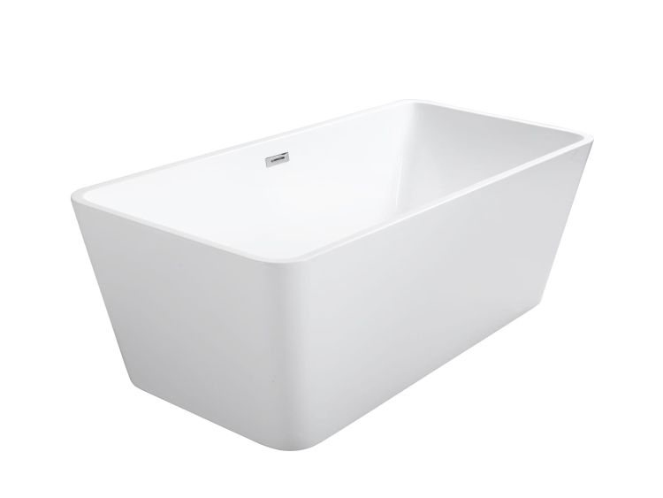 Wanna wolnostojąca akrylowa 160x80 cm z syfonem i przelewem Besco Evita #WAS-160-E biały połysk