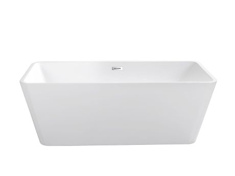 Przejdź do produktu Wanna wolnostojąca akrylowa 160x80 cm z białą maskownicą syfonu i przelewem Besco Evita #WAS-160-EBI biały połysk