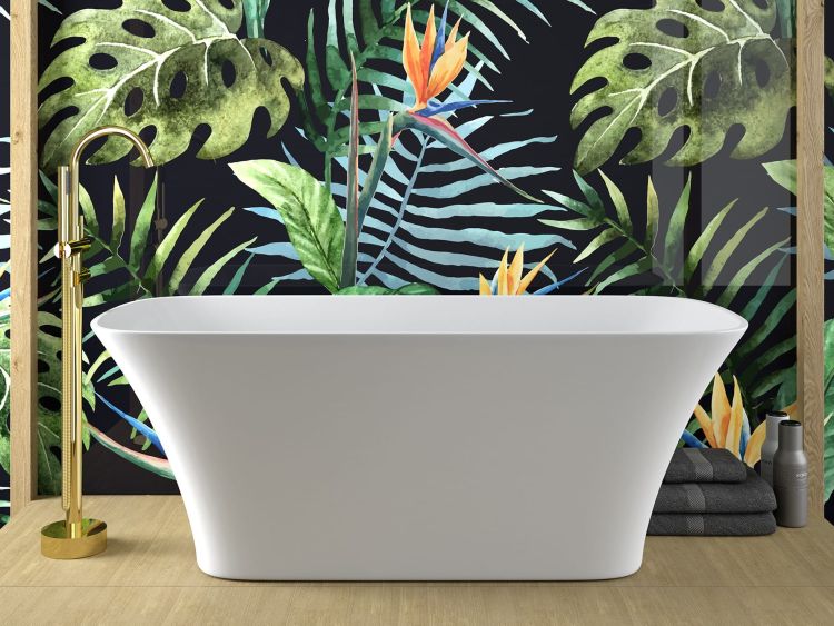 Wanna wolnostojąca akrylowa 160x70 cm z białym klik-klakiem czyszczonym od góry Besco Assos S-Line #WMD-160-ASW biały połysk