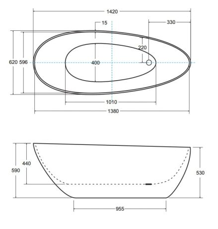 Przejdź do produktu Wanna wolnostojąca 142x62 cm z klik-klakiem czarny czyszczony od góry Besco Goya B&W #WMD-140-GWB biały/czarny