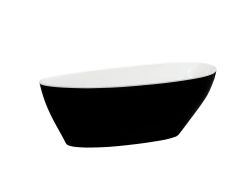 Wanna wolnostojąca akrylowa 142x62 cm z klik-klakiem chrom Besco Goya B&W #WMD-140-GBW biały/czarny