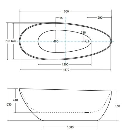 Przejdź do produktu Wanna wolnostojąca 160x70 cm z klik-klakiem chrom czyszczony od góry Besco Goya B&W #WMD-160-GWC biały/czarny